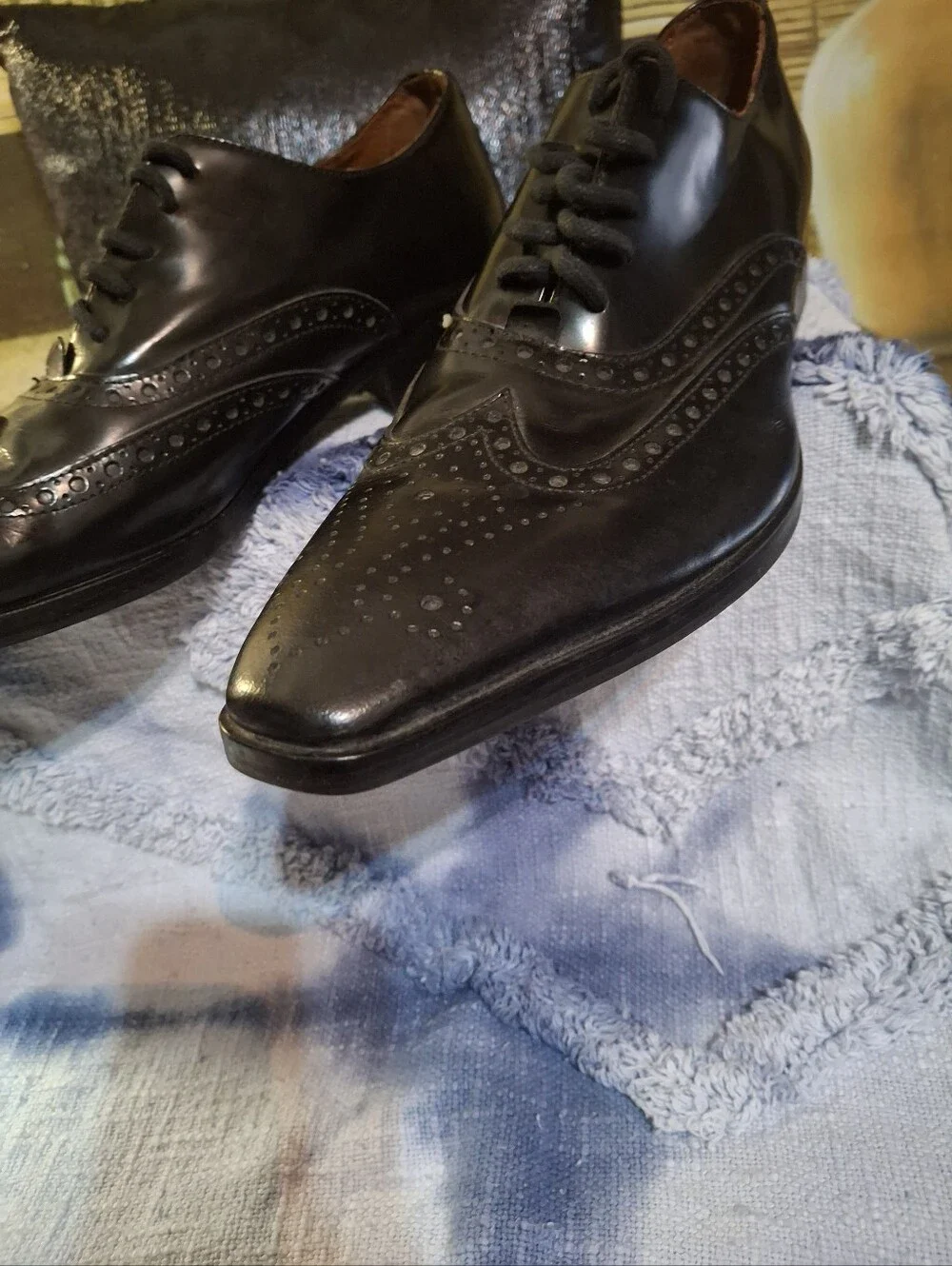 Gxus Black Wingtip Oxford Dress Shoes